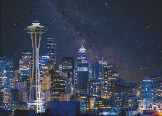 Notte a Seattle | Carta da Parati Fotografica