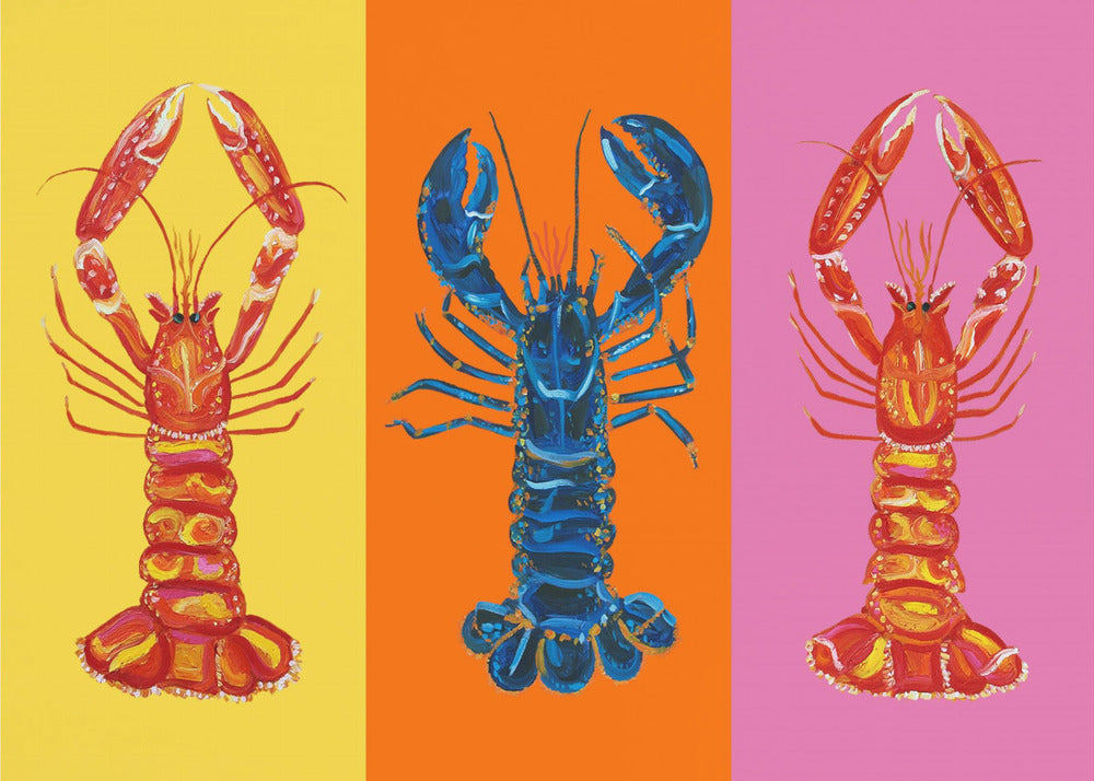 Lobster Langoustines Pop Art 3 | Tableaux sur Toile