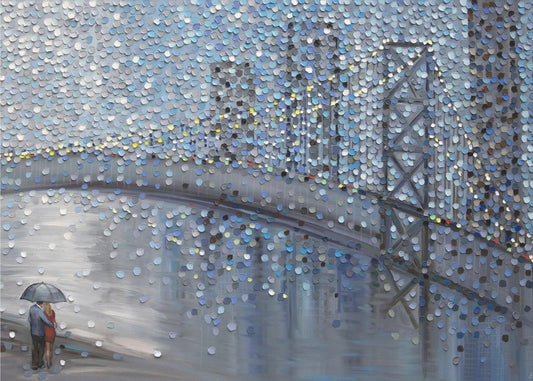 Regnig dejt med utsikt över bron | Canvas