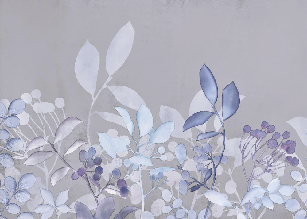 Aquarell Pastell Gartenblau | Fototapeten