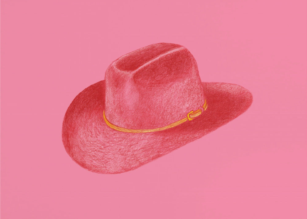 Czerwony Stetson na Różu | Wydruki na łótnie