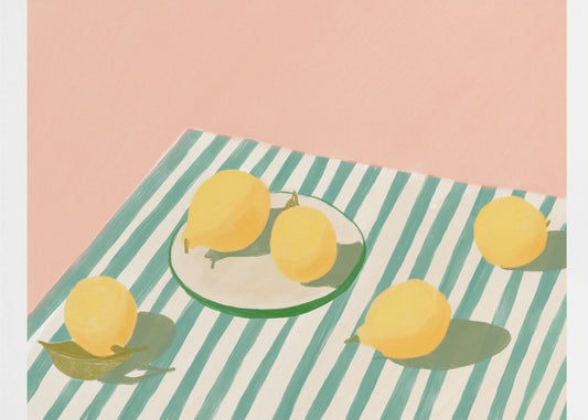 Citrons et rayures | Posters - Affiche Artistique