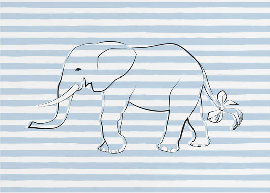 Promenade des éléphants rayés | Papier Peint Photo