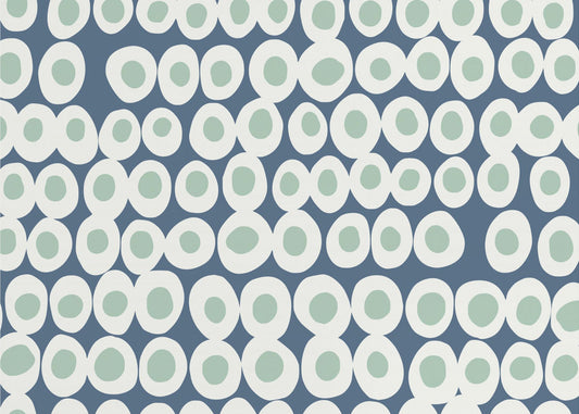 Wonderful bold dots blue and mint pattern | Poster
