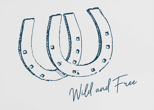 Horseshoe Wild and Free Marineblå | Lærredsbilleder