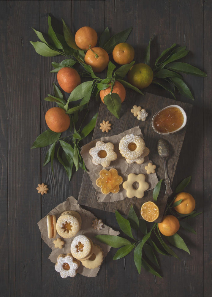 Mandarijn Linzer Koekjes | Posters - Kunstdrukken