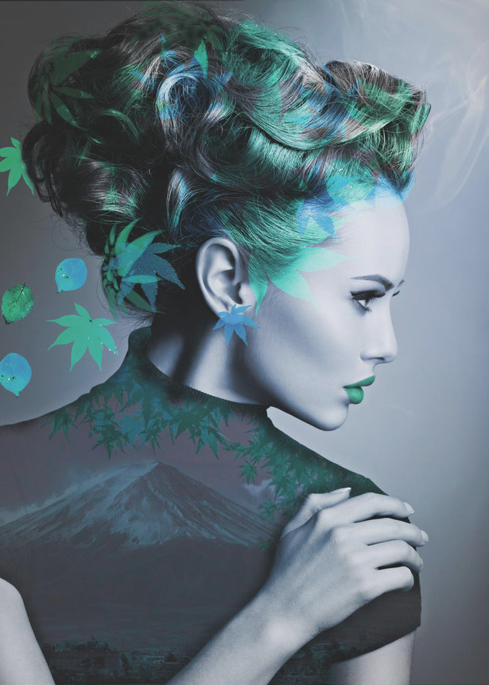 Vert avec des feuilles | Tableaux sur Toile