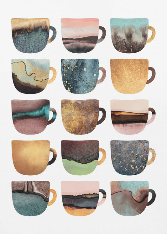 Earthy Coffee Cups | Poster