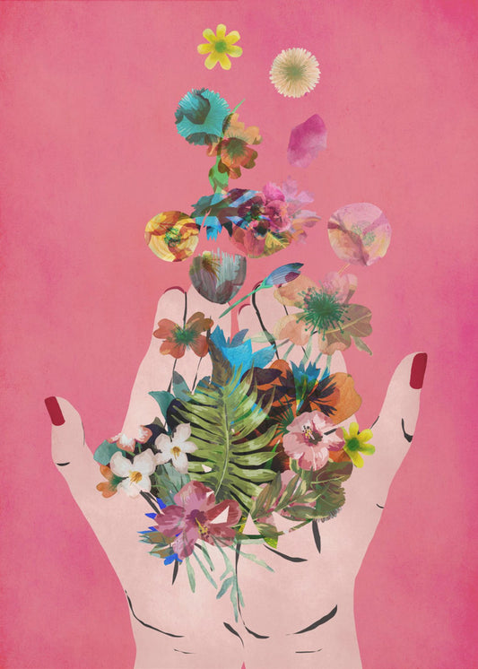 Frida`s Hand`s (wersja różowa) | Wydruki na łótnie
