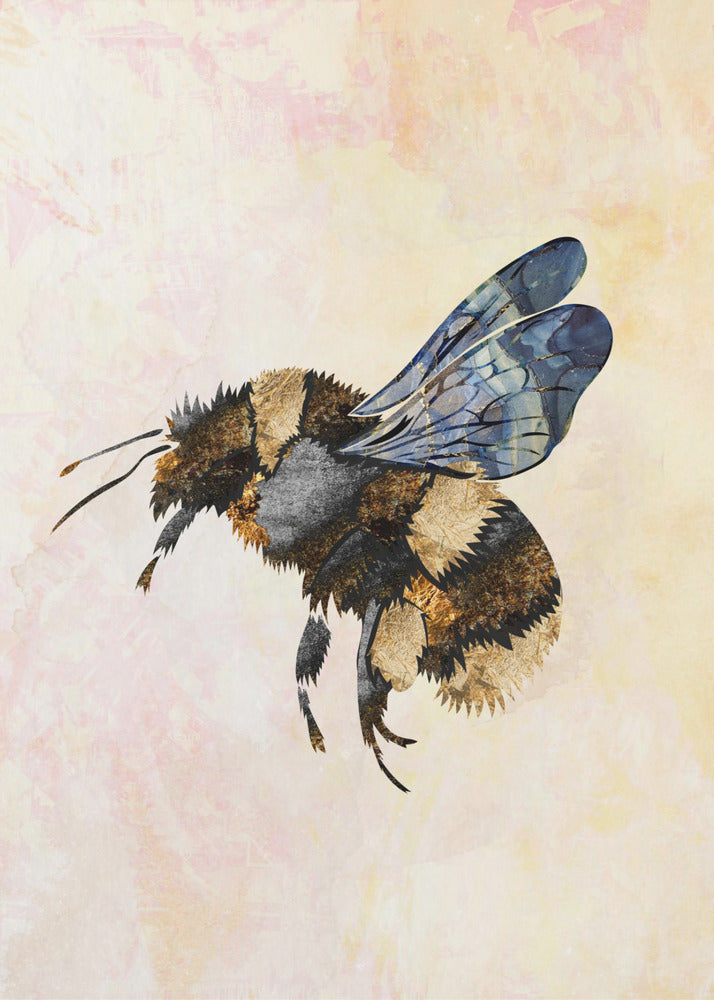 Abeille aquarelle grunge | Tableaux sur Toile