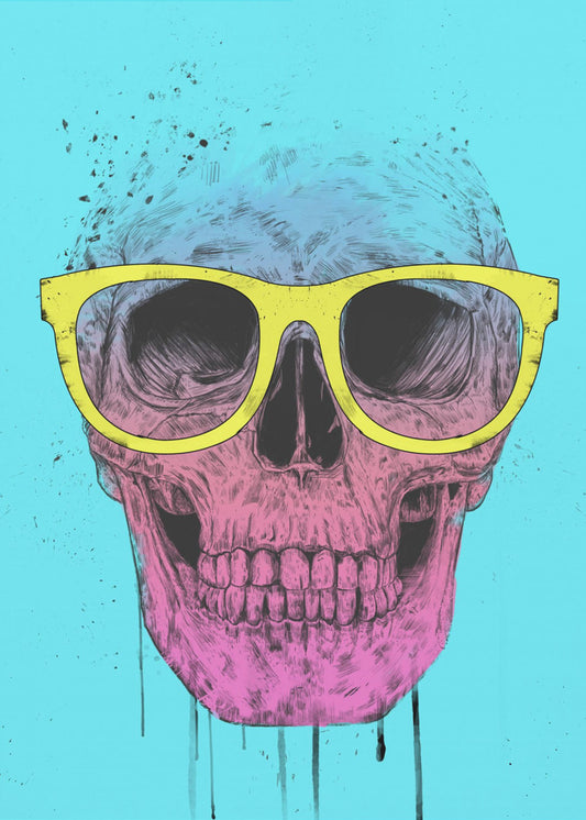 Pop-art schedel met bril | Canvasprints