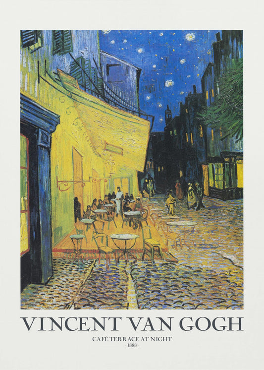 Caféterras bij nacht | Canvasprints