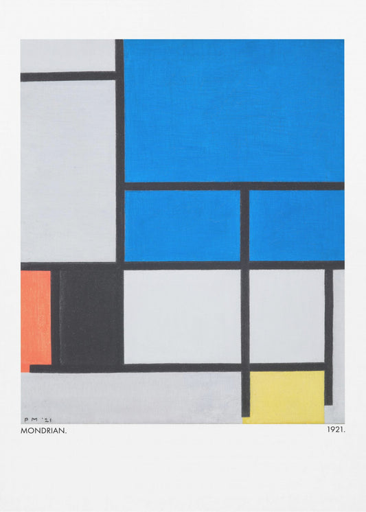 Composition avec un grand avion bleu, rouge, noir, jaune et gris 1921 | Tableaux sur Toile