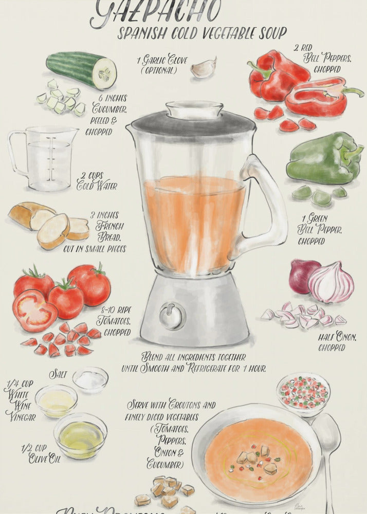 Gazpacho illustrerat recept på engelska | Canvas