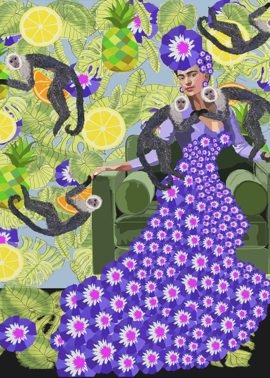 Frida w ogrodzie | Wydruki na łótnie