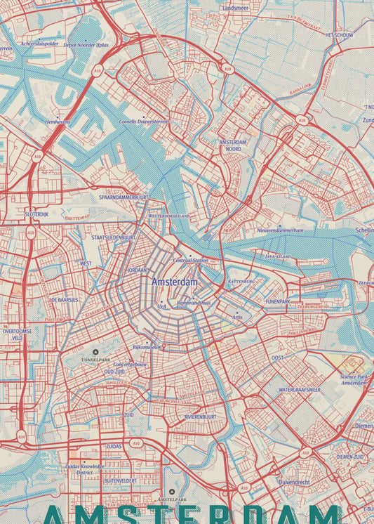 Retro-Karte Amsterdam | Leinwand-Bilder