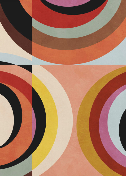 Varme farger Bauhaus Geometri3 | Lerretsbilder