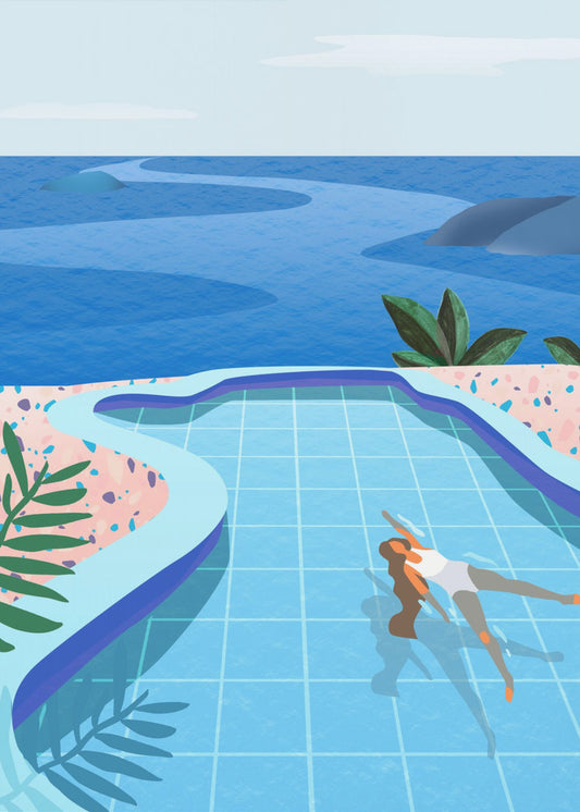 Flicka i poolen | Canvas