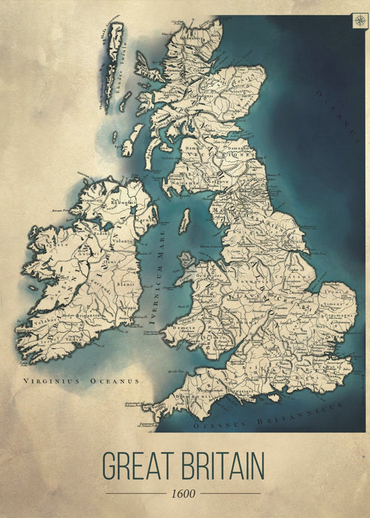 Kart over Storbritannia | Lerretsbilder