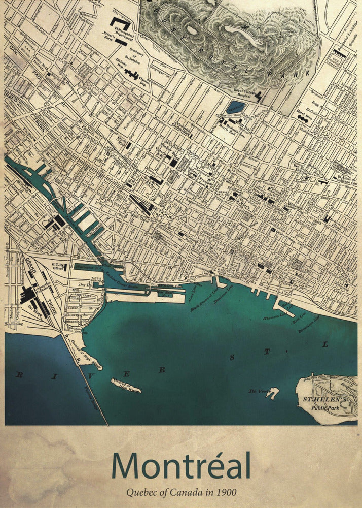 Kaart van Montreal | Canvasprints