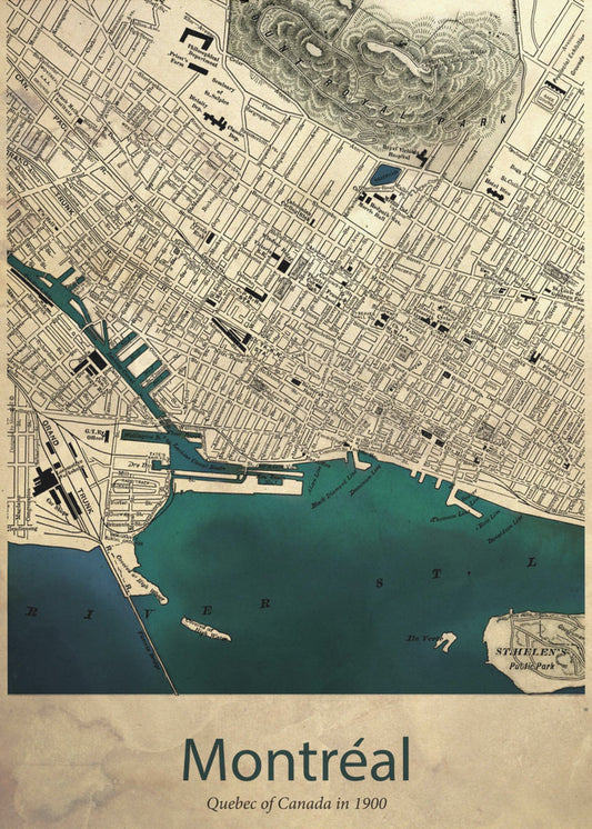 Kart over Montreal | Lerretsbilder