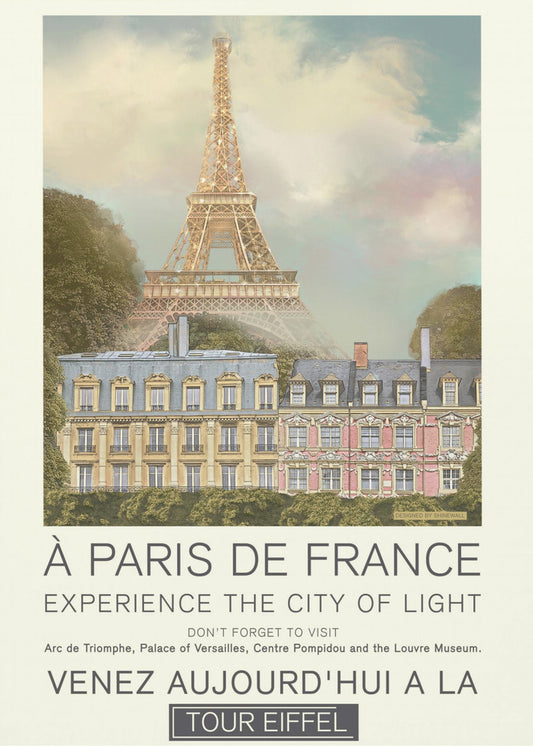 Imprimé rétro de Paris | Tableaux sur Toile