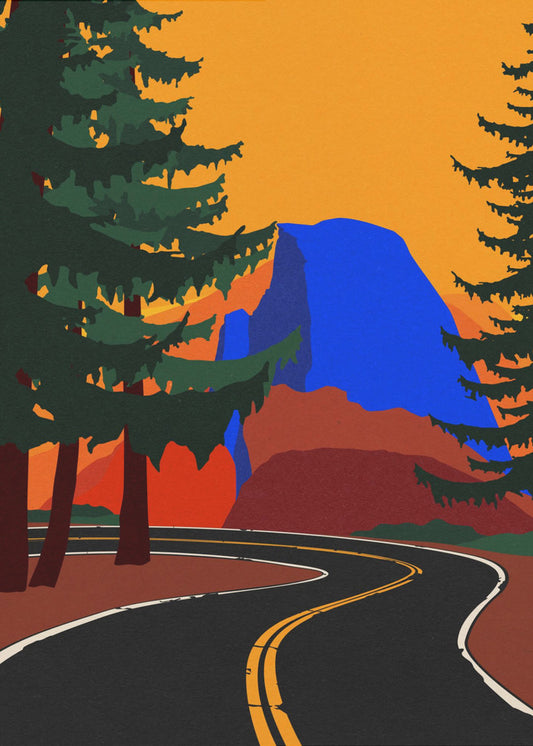Clacier Road med Half Dome | Lærredsbilleder