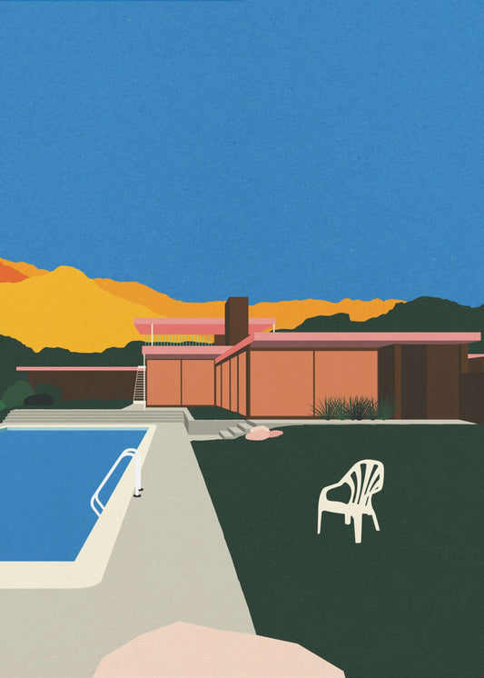 Kaufmann Desert House ved poolen | Lærredsbilleder