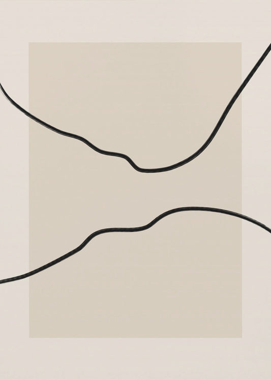 Mjuk abstrakt linjekonst | Canvas