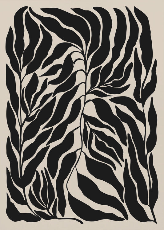 Svarta lövsilhuetter | Canvas