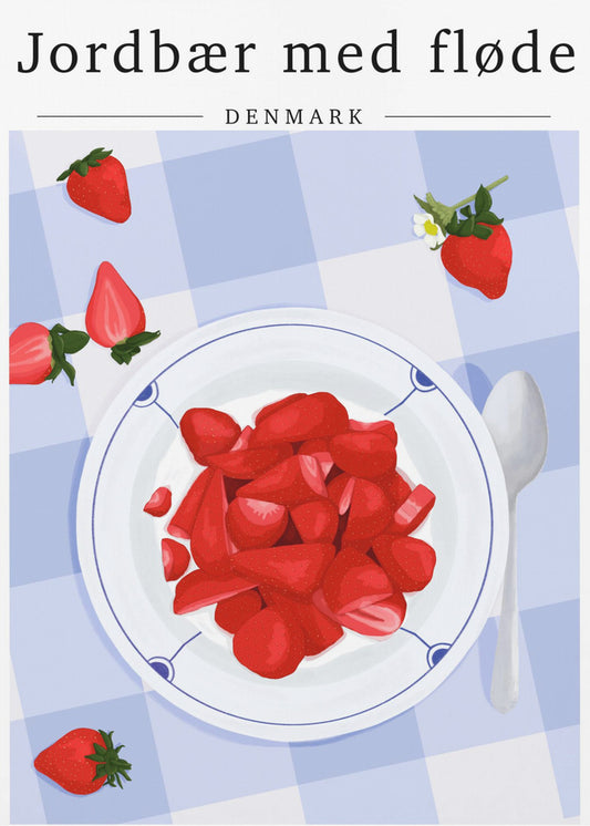 Strawberry with cream - Denmark | Poster