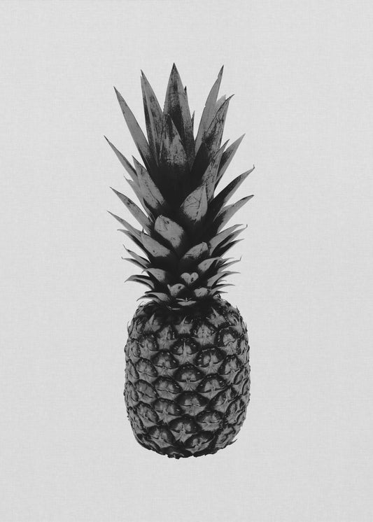Ananas svart og hvit | Plakater - Kunsttrykk