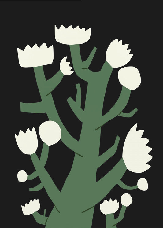 Nächtliche weiße Blüte | Poster