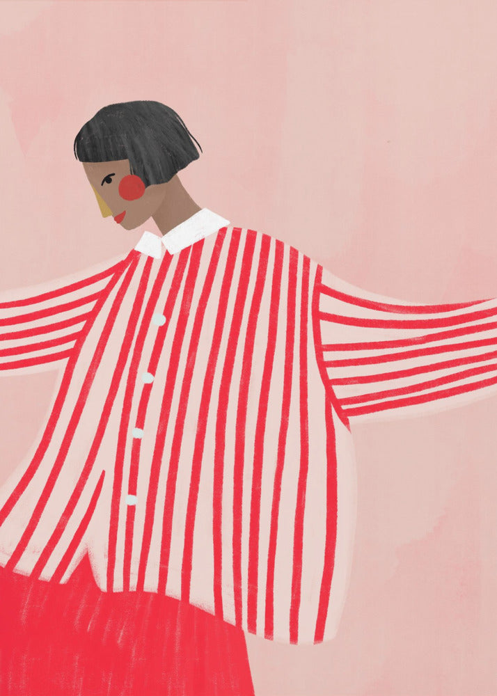 La femme aux rayures rouges | Tableaux sur Toile