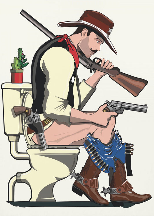 Cowboy på toaletten | Canvas