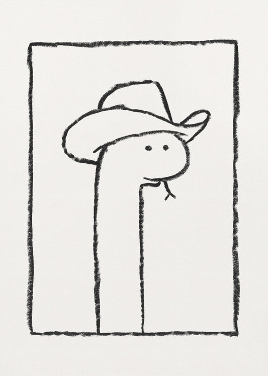 Wąż Squiggles w kapeluszu Stetson | Wydruki na łótnie