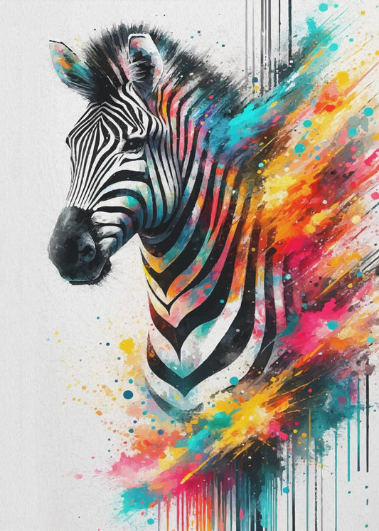 Zebra colorata | Stampe su Tela