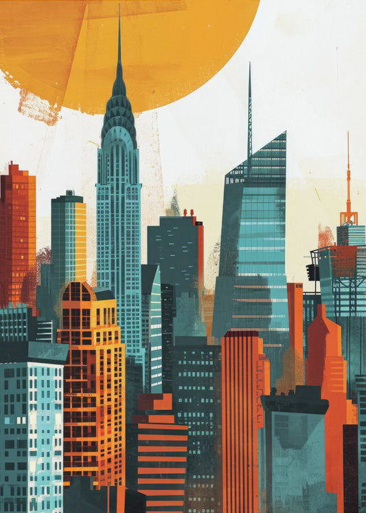 New York City aquarel digitaal schilderij (3) | Canvasprints