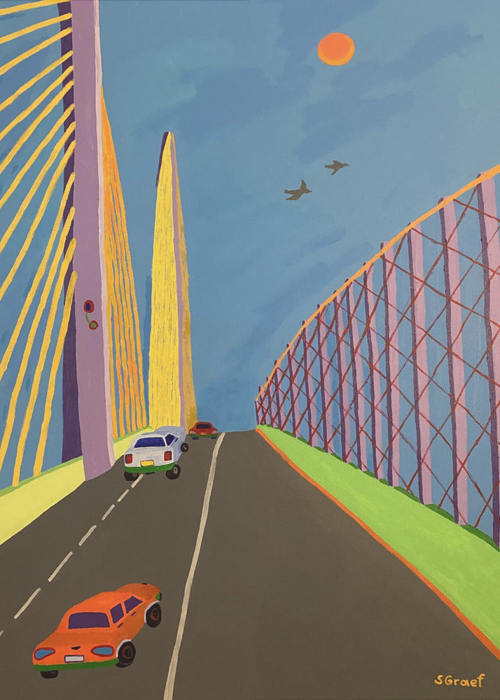Conduire sur le pont Sunshine Skyway | Tableaux sur Toile