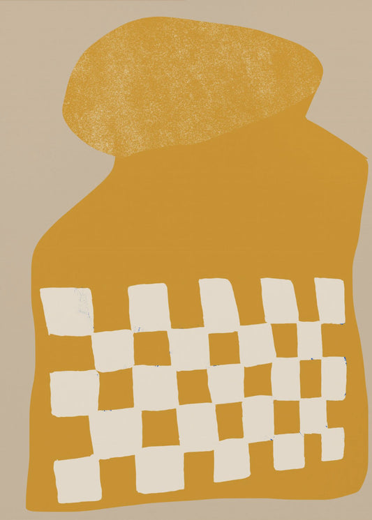Golden Checkered Form | Poster