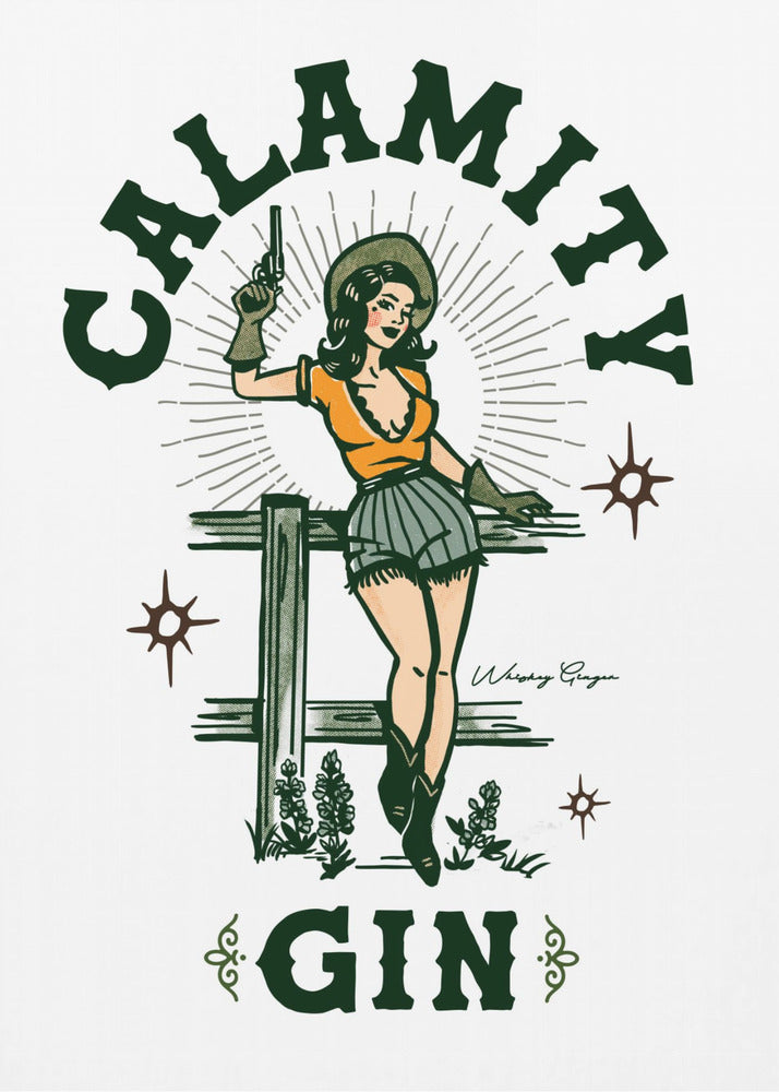 Calamity Gin Sjov Retro Western Cowgirl Kunst | Lærredsbilleder