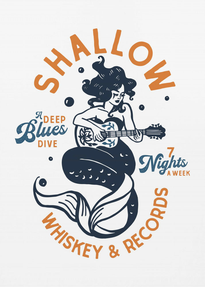 Música de bar de buceo Shallow Whiskey & Records Mermaid | Impresiones en Lienzo