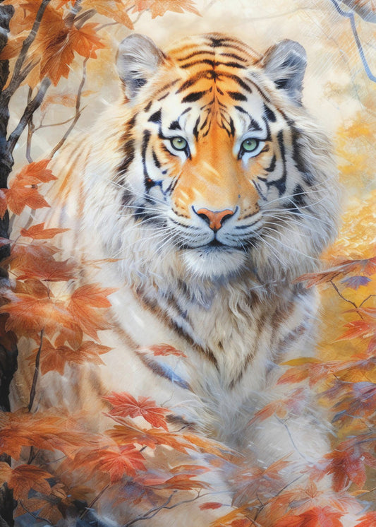 White Tiger Watercolor Animal Art | Poster