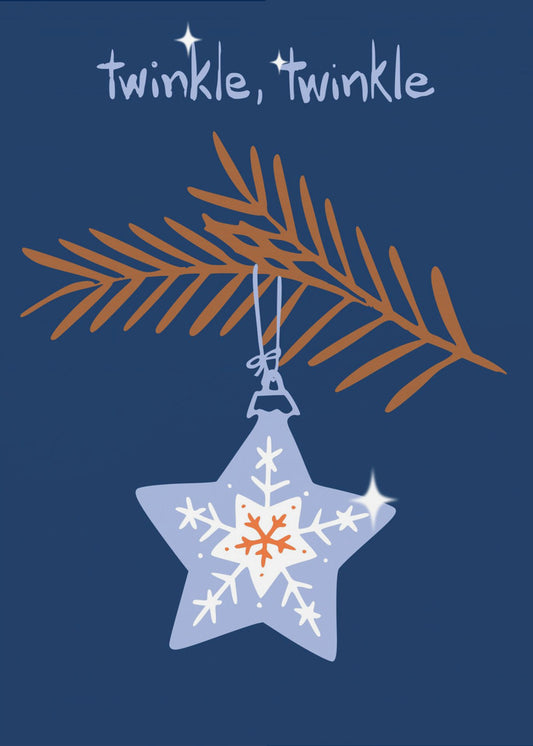 Glad glittrande julstjärna blå | Poster