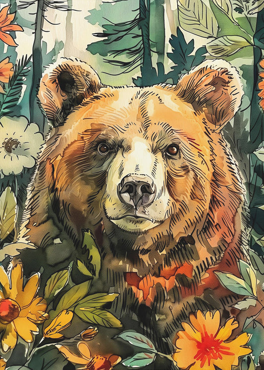 Animal Bear Watercolor Animal Art 8 | Poster