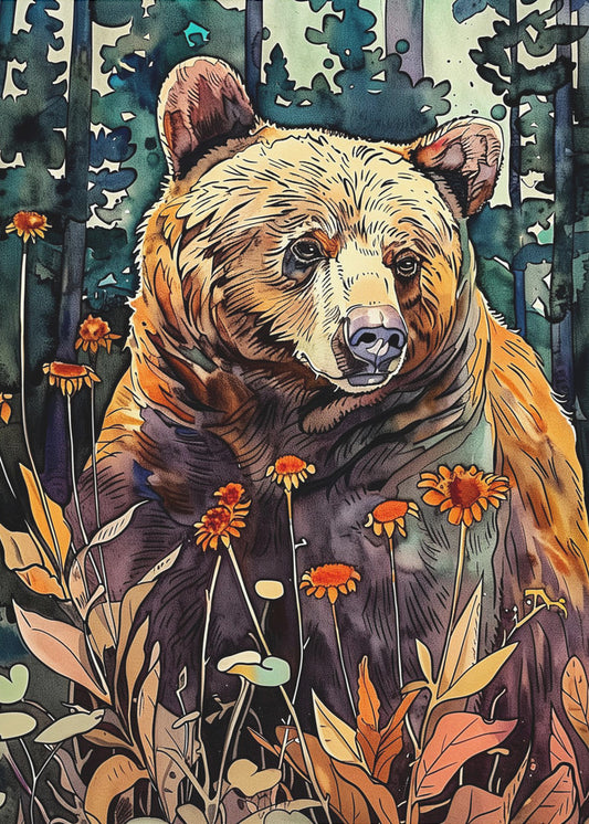 Animal Bear Watercolor Animal Art 4 | Poster