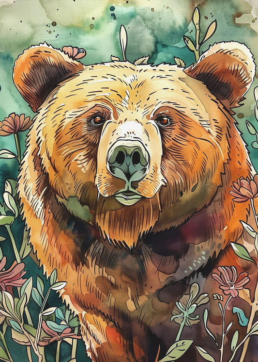Animal Bear Watercolor Animal Art 3 | Poster
