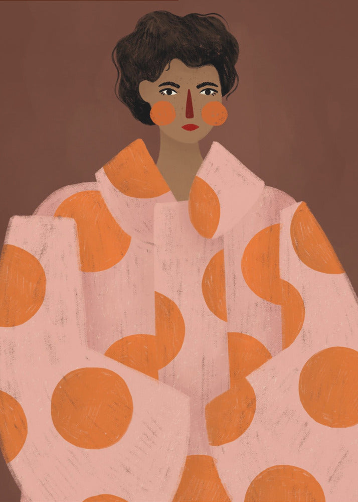 Kvinna med orange prickar | Poster