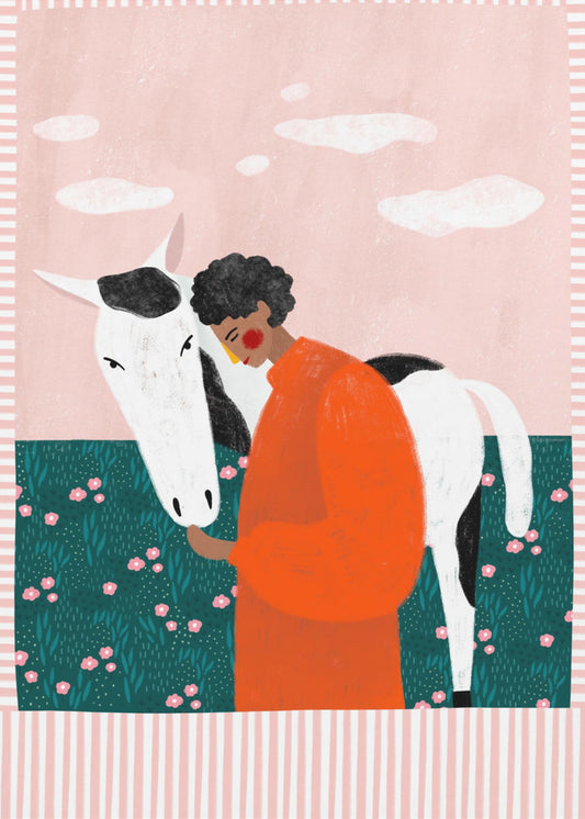Vibrant Girl and Horse | Poster