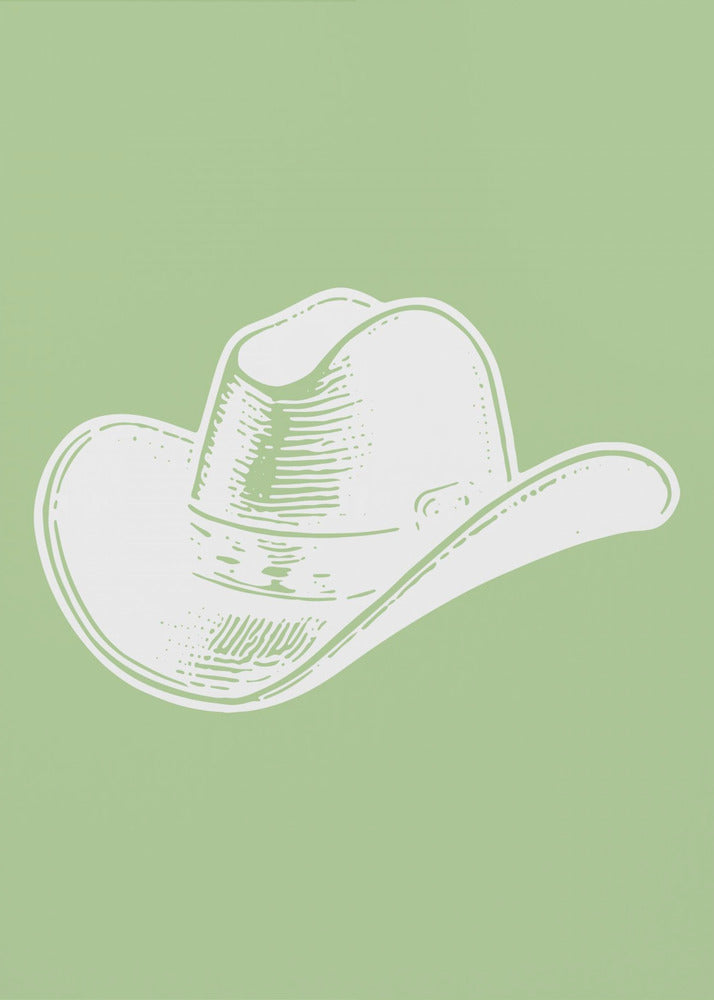 Cappello da cowboy verde salvia | Stampe su Tela